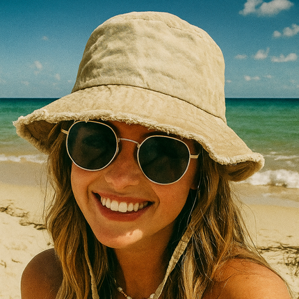 CC Frayed Washed Denim Bucket Hat ( BK-776 )