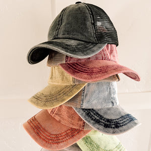 CC Kids Washed Denim Criss Cross Cap ( KIDS-BT-1009 ) ( BT-1009 )