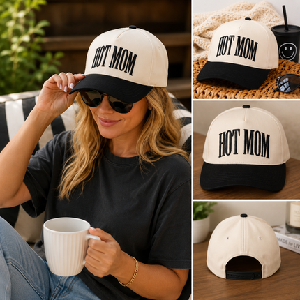 Hot Mom Embroidered Adjustable Snapback Trucker Cap (TCM0040)