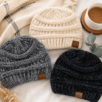 C.C Super Soft Ribbed Chenille Beanie (HAT-30)