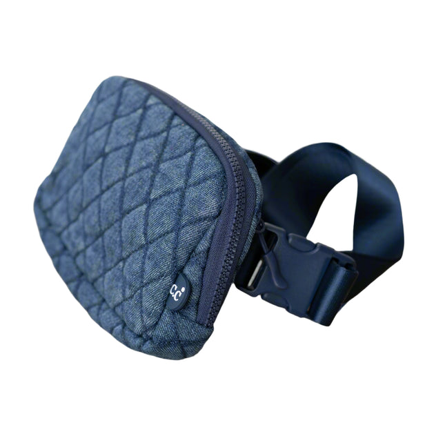 CC Belt Bag Denim Diamond Quilted Fanny Pack -BGS4504- By Contagious Wholesale