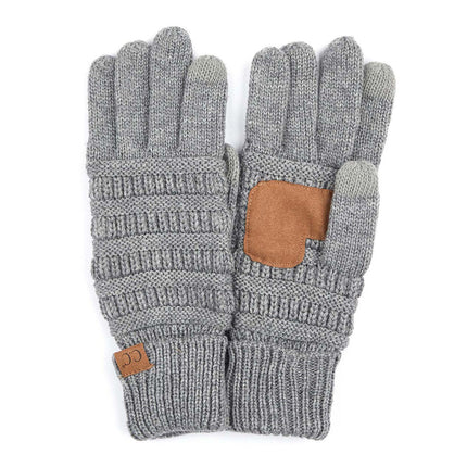 C.C Always Touchscreen Gloves G-20 in Light Melange Grey – front view – wholesale