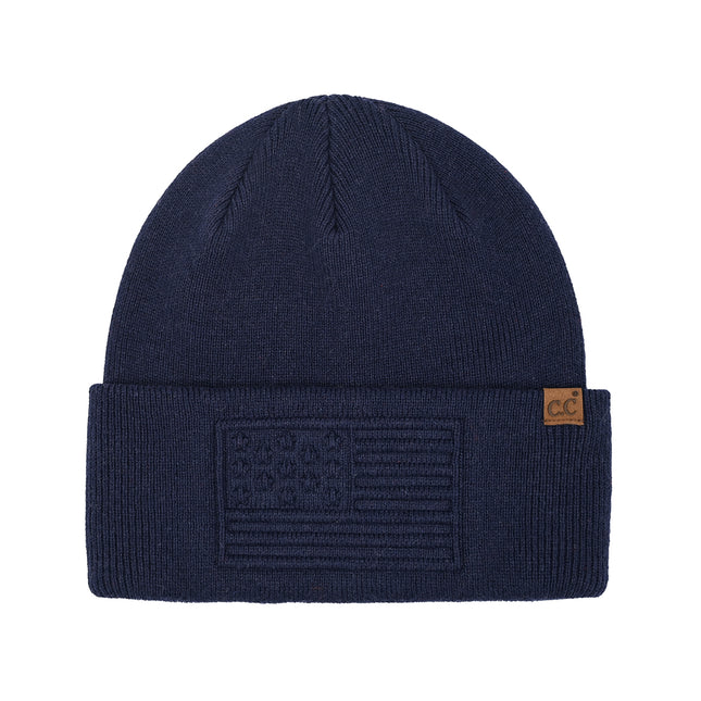 CC Beanie 3D Emboss American Flag Beanie - HTC0119