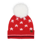 HTC0120 C.C® Brand Star Stripe Pom Beanie Wholesale Winter Hat