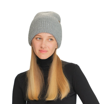 CC Beanie Wide Cuff Metallic Sequin Beanie - HTE0104 - By Contagious Wholesale