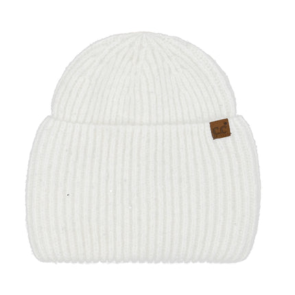 CC Beanie Wide Cuff Metallic Sequin Beanie - HTE0104 - By Contagious Wholesale