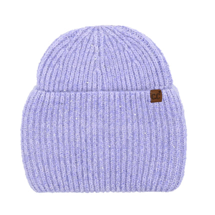 CC Beanie Wide Cuff Metallic Sequin Beanie - HTE0104 - By Contagious Wholesale