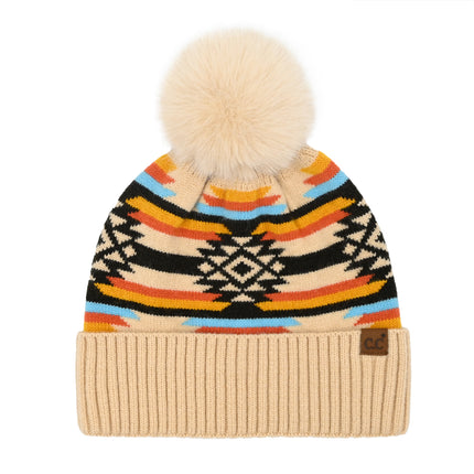 CC Beanie Aztec Pom Beanie - HTE0127 - By Contagious Wholesale
