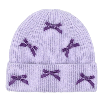 CC Beanie Mini Velvet Bow Cuff Beanie - HTE0147 - By Contagious Wholesale