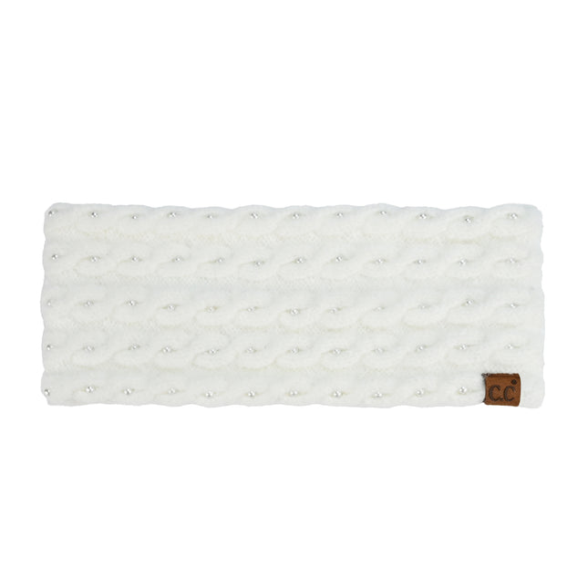 CC Brand Pearl Embellishments Headwrap - HWE0112 - By Contagious Wholesale