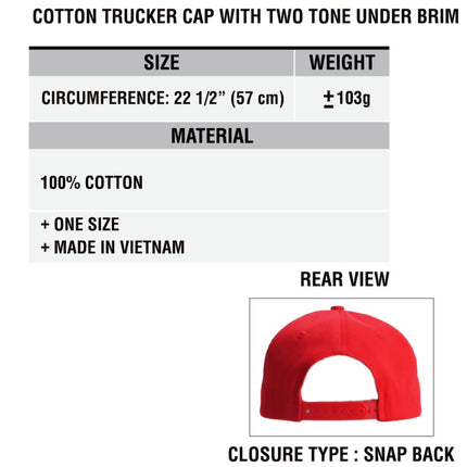 C.C® TCM0004 Cotton Trucker Cap – Two-Tone Under Brim (Contagious Wholesale)