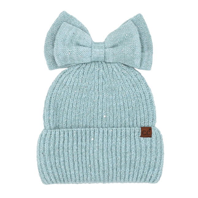 CC Brand Messy Bun Bow Beanie with Sequins - MBE0104 - By Truly Contagious
