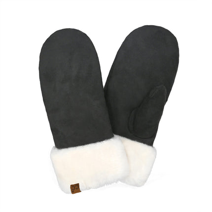 CC Suede Mitten with Faux Fur Cuff - MTE4491 - By Contagious Wholesale