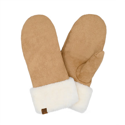 CC Suede Mitten with Faux Fur Cuff - MTE4491 - By Contagious Wholesale