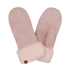 CC Suede Mitten with Faux Fur Cuff - MTE4491 - By Contagious Wholesale