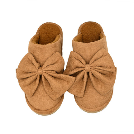 CC Slippers Faux Suede Bow - SPE0003 - By Contagious Wholesale