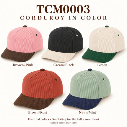 TCM0003 featured colors: Brown/Pink, Cream/Black, Green, Brown/Rust and Navy/Mint