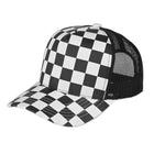 C.C® TCM0007 Black/White Race Checked Mesh Trucker Cap