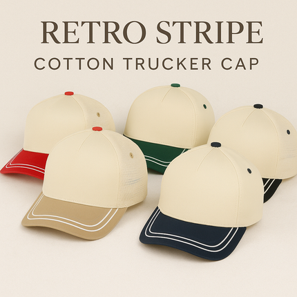 C.C® Retro Stripe Trucker Cap – TCM0009