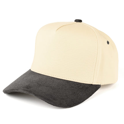C.C Suede Bill Trucker Hat - Canvas Snapback Blank (TCM1006)