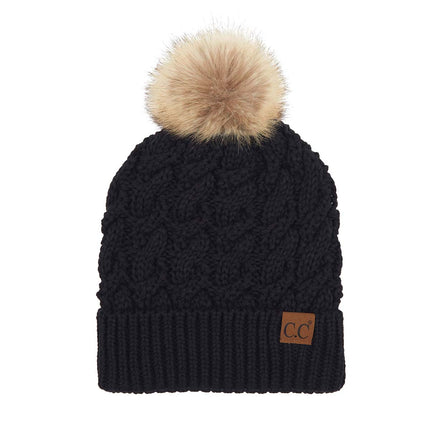 Ribbed Knit Beanie with Pom (YJ-2021)