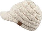 C.C Ribbed Knit Brimmed Beanie Hat (YJ-2023)