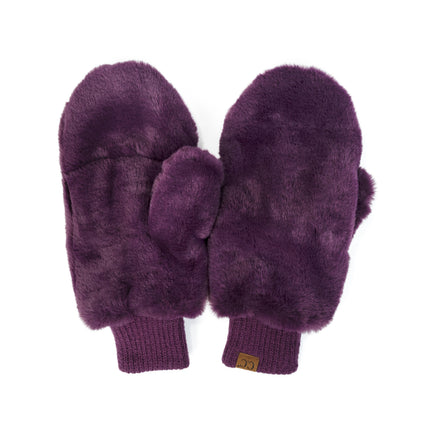C.C Sherpa Touchscreen Mittens MT-715 in Purple – front view – wholesale