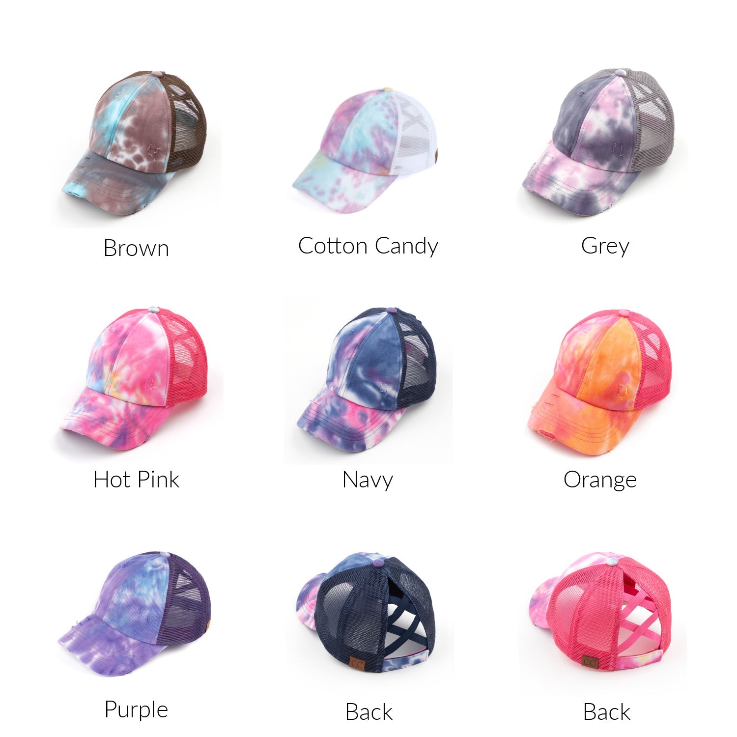 CC Kids Tie-Dye Criss-Cross Pony Cap ( KIDS BT-791 ) ( BT-924 )