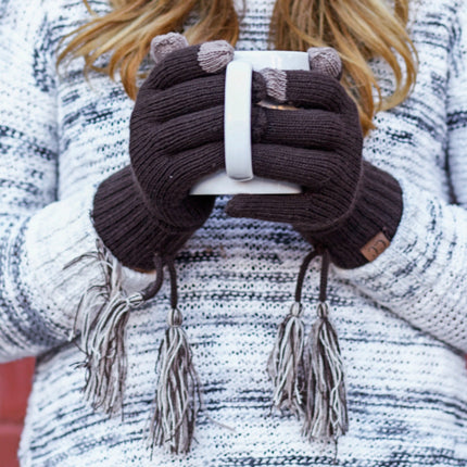 CC Touchscreen Glove w/ Cuff & Pom ( CG-6242POM )