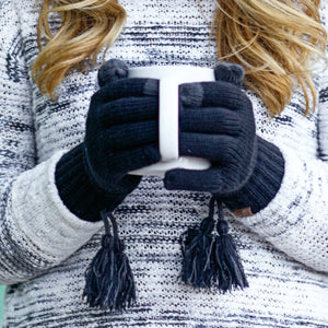 CC Touchscreen Glove w/ Cuff & Pom ( CG-6242POM )