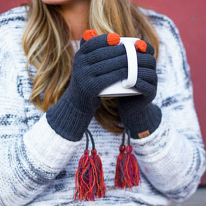 CC Touchscreen Glove w/ Cuff & Pom ( CG-6242POM )