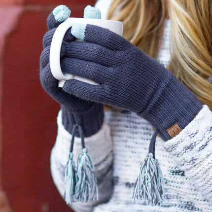CC Touchscreen Glove w/ Cuff & Pom ( CG-6242POM )