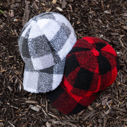 CC Buffalo Plaid - Checkered Pattern Sherpa Cap ( BA-4036 )