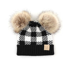 CC Baby Buffalo Plaid Double Pom Pom Unisex Girls Beanie ( BABY-25-POMPOM )