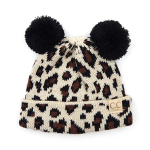 CC Baby Animal Print Beanie ( BABY-80POMPOM )