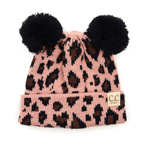 CC Baby Animal Print Beanie ( BABY-80POMPOM )