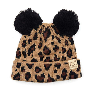 CC Baby Animal Print Beanie ( BABY-80POMPOM )