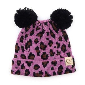 CC Baby Animal Print Beanie ( BABY-80POMPOM )