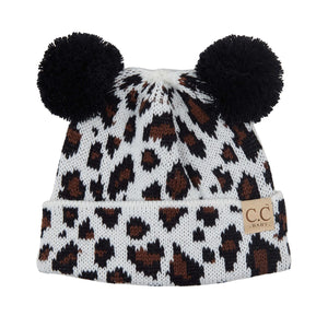 CC Baby Animal Print Beanie ( BABY-80POMPOM )