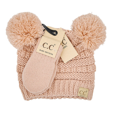 CC Baby Pom Pom Beanie and Mittens Set ( BABY-SET-4 )