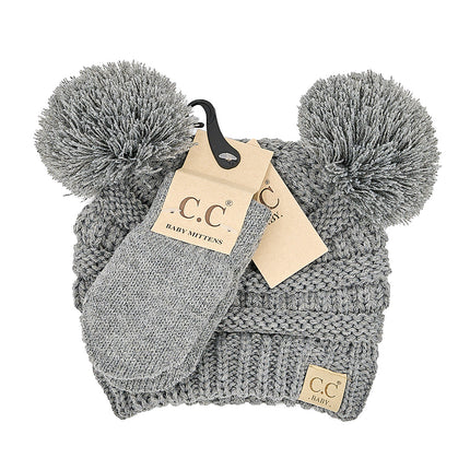 CC Baby Pom Pom Beanie and Mittens Set ( BABY-SET-4 )