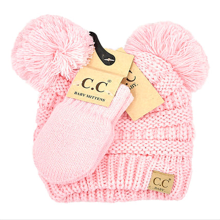CC Baby Pom Pom Beanie and Mittens Set ( BABY-SET-4 )