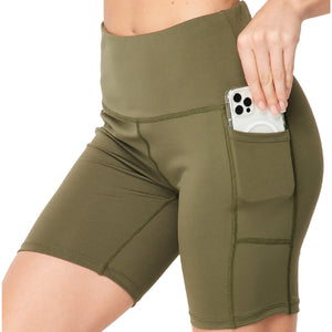 Squat Proof High Waist Biker Short | Cell Phone Pocket ( BIKER01 )