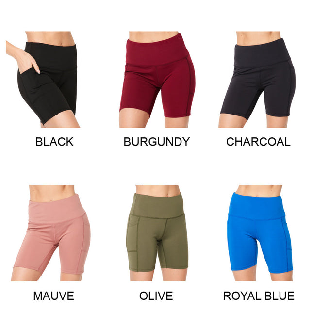 Squat Proof High Waist Biker Short | Cell Phone Pocket ( BIKER01 )