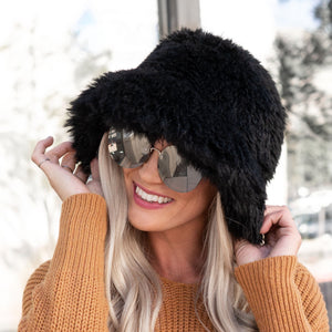 CC Faux Fur Bucket Hat ( BK-4031 )