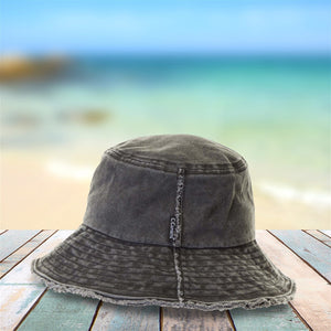 CC Frayed Washed Denim Bucket Hat ( BK-776 )