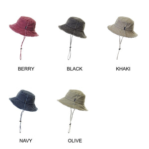 CC Frayed Washed Denim Bucket Hat ( BK-776 )