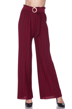 Belted Flowy Beach Pants - Lightweight ( BK902 )