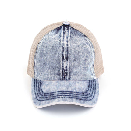 CC Washed Denim Criss Cross Cap ( BT-1009 )