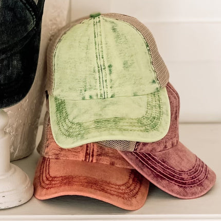 CC Washed Denim Criss Cross Cap ( BT-1009 )
